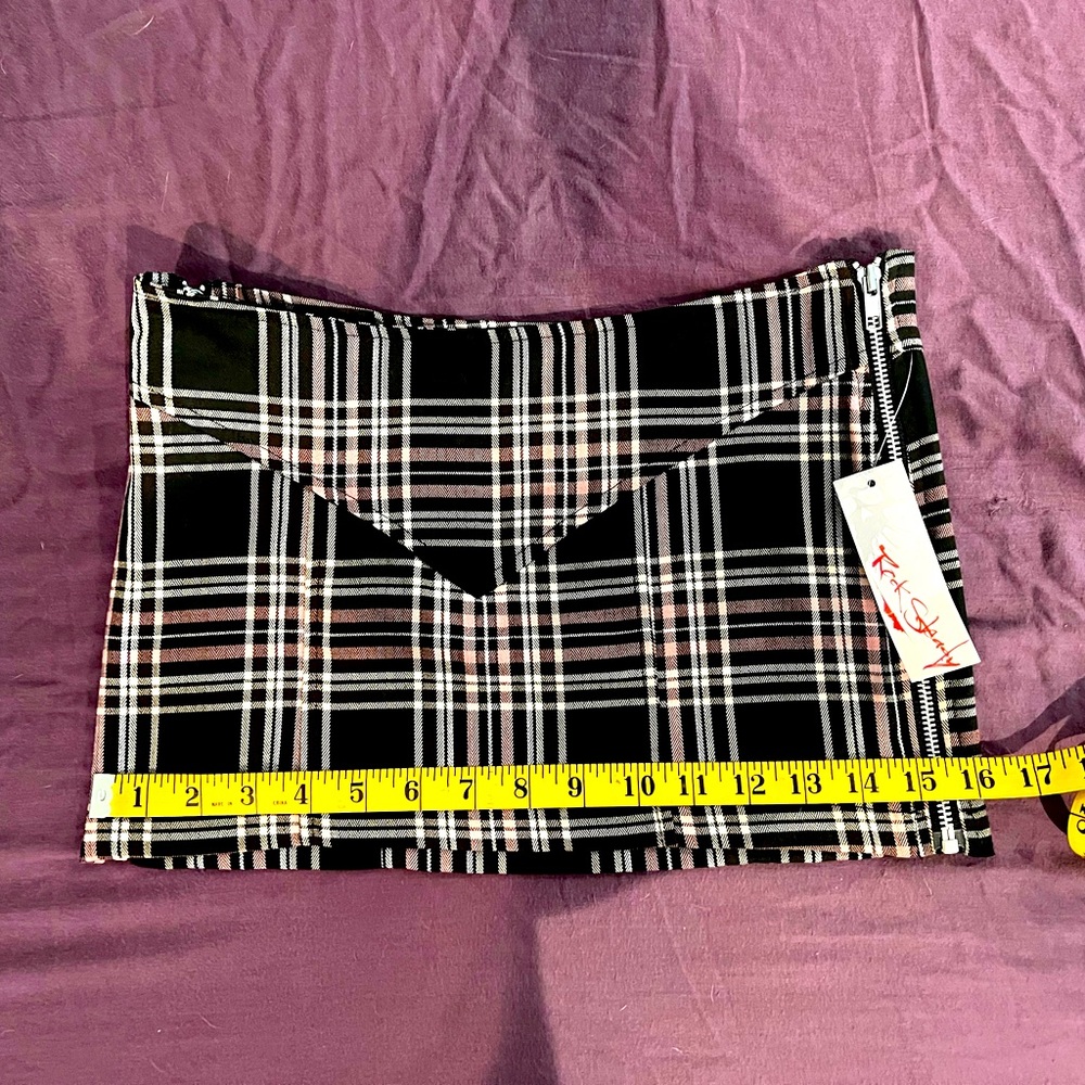 Rock Steady Clothing Pink Plaid Punk Rock Mini Skirt BNWT Sz M - Picture 10 of 13
